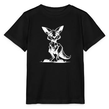 Süsses putzig Australisches Känguru Baby - Stanley/Stella Kinder T-Shirt MINI CREATOR  - Schwarz - Vorne - Mikhail (115cm)