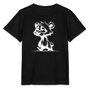 Croquis d’ours fatigué dormant flou - T-shirt bio MINI CREATOR Stanley/Stella Enfant - noir - Devant - Mikhail (115cm)