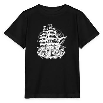 Voilier avec voiles fixes Anchor Volant - T-shirt bio MINI CREATOR Stanley/Stella Enfant - noir - Devant - Mikhail (115cm)