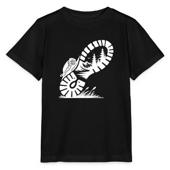 Wanderstiefel mit Natur Profil für Wanderer - Stanley/Stella Kinder T-Shirt MINI CREATOR  - Schwarz - Vorne - Mikhail (115cm)