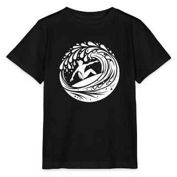 Surfeur professionnel surfant dans un tunnel à vagues - T-shirt bio MINI CREATOR Stanley/Stella Enfant - noir - Devant - Mikhail (115cm)