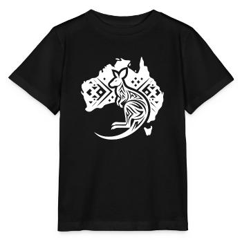 Kangourou sur le continent australien Tattoo Sytyle - T-shirt bio MINI CREATOR Stanley/Stella Enfant - noir - Devant - Mikhail (115cm)