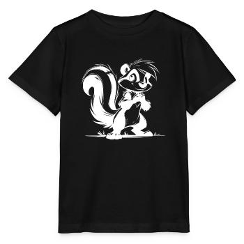 Kids Skunk Pencil Drawing Sketch - Stanley/Stella MINI CREATOR Kids’ T-Shirt - black - Front - Mikhail (115cm)