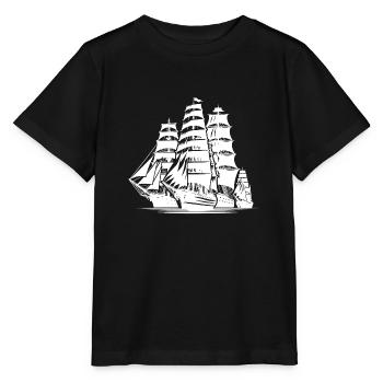 Gewaltige Segelschiffe auf dem Weg in den Hafen - Stanley/Stella Kinder T-Shirt MINI CREATOR  - Schwarz - Vorne - Mikhail (115cm)