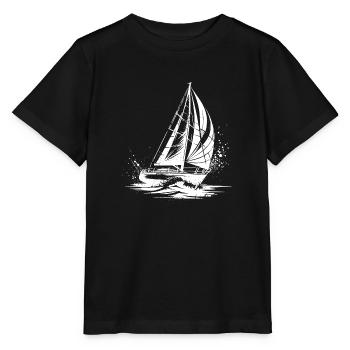 Voilier élégant sous voile éclaboussures houle - T-shirt bio MINI CREATOR Stanley/Stella Enfant - noir - Devant - Mikhail (115cm)