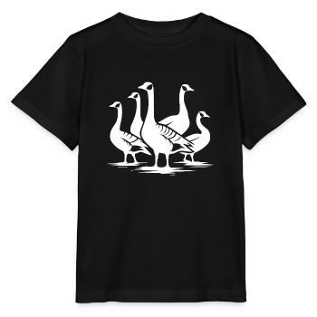 Ein Schwarm hübscher Wildgänse - Stanley/Stella Kinder T-Shirt MINI CREATOR  - Schwarz - Vorne - Mikhail (115cm)