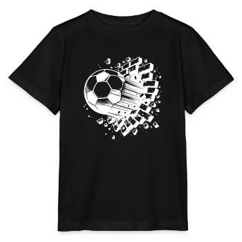 Knaller Fußball Schuss durchbricht Ziegel Wand - Stanley/Stella Kinder T-Shirt MINI CREATOR  - Schwarz - Vorne - Mikhail (115cm)