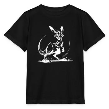 Dessin au crayon kangourou australien - T-shirt bio MINI CREATOR Stanley/Stella Enfant - noir - Devant - Mikhail (115cm)