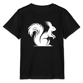 Putziges Eichhörnchen mit buschigem Schwanz - Stanley/Stella Kinder T-Shirt MINI CREATOR  - Schwarz - Vorne - Mikhail (115cm)
