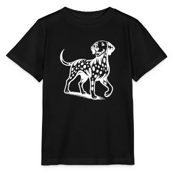 Knuffiges Hunde Vierbeiner Dalmatiner Porträt - Stanley/Stella Kinder T-Shirt MINI CREATOR  - Schwarz - Vorne - Mikhail (115cm)