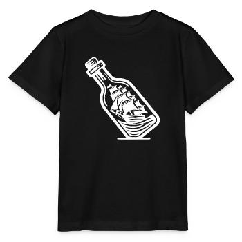 Bateau en bouteille Voilier à voiles - T-shirt bio MINI CREATOR Stanley/Stella Enfant - noir - Devant - Mikhail (115cm)