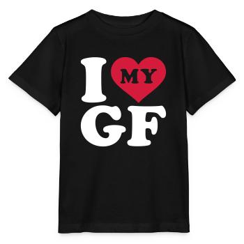 I love my girlfriend - Stanley/Stella MINI CREATOR Kids’ T-Shirt - black - Front - Mikhail (115cm)