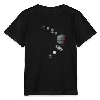 Das Sonnensystem! - Stanley/Stella Kinder T-Shirt MINI CREATOR  - Schwarz - Vorne - Mikhail (115cm)