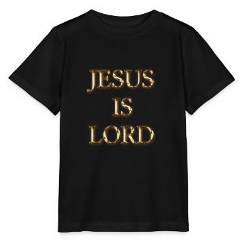 Jésus est Seigneur, Christ, Foi, Bible - T-shirt bio MINI CREATOR Stanley/Stella Enfant - noir - Devant - Mikhail (115cm)