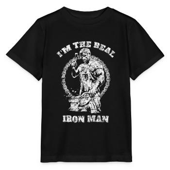 Je suis le vrai forgeron Iron Man - T-shirt bio MINI CREATOR Stanley/Stella Enfant - noir - Devant - Mikhail (115cm)
