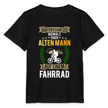 Old Man Bicycle - Stanley/Stella MINI CREATOR Kids’ T-Shirt - black - Front - Mikhail (115cm)