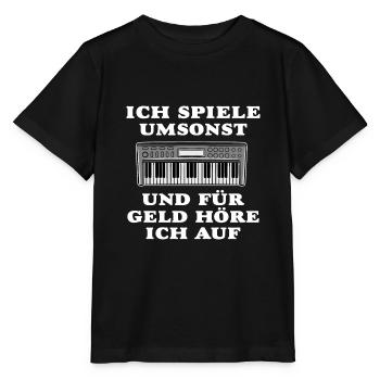 ICH SPIELE UMSONST - SYNTHESIZER - Stanley/Stella Kinder T-Shirt MINI CREATOR  - Schwarz - Vorne - Mikhail (115cm)