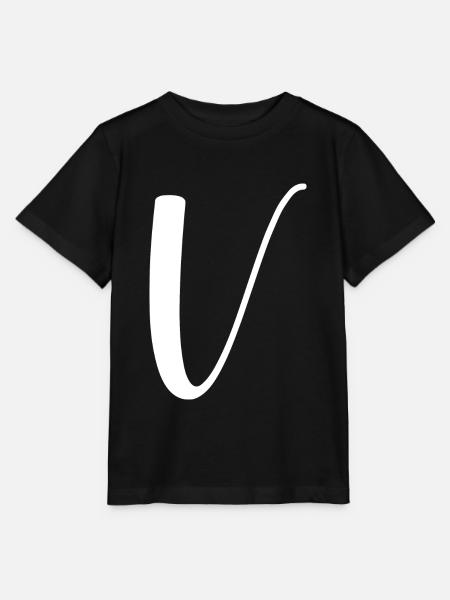 Kalligraphie, Initiale V - Stanley/Stella Kinder T-Shirt MINI CREATOR - Schwarz