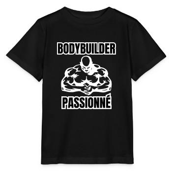 bodybuilder passionné - T-shirt bio MINI CREATOR Stanley/Stella Enfant - noir - Devant - Mikhail (115cm)