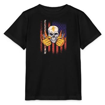 Lustiger Elektrischer Arbeiter-schädel - Stanley/Stella Kinder T-Shirt MINI CREATOR  - Schwarz - Vorne - Mikhail (115cm)