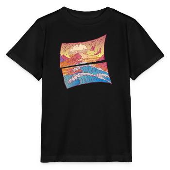 The Great Kanagawa Wave Japanese - Stanley/Stella MINI CREATOR Kids’ T-Shirt - black - Front - Mikhail (115cm)