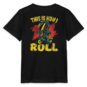 Cool tricycle stroller How I roll - Stanley/Stella MINI CREATOR Kids’ T-Shirt - black - Front - Mikhail (115cm)