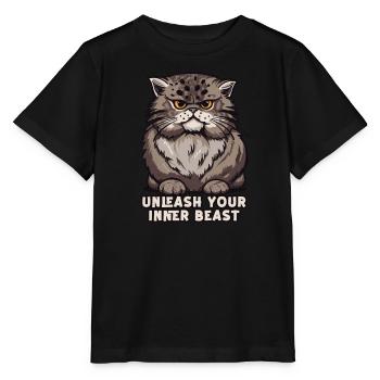 Entfesselt Ihr Inneres Biest -Owl -Design - Stanley/Stella Kinder T-Shirt MINI CREATOR  - Schwarz - Vorne - Mikhail (115cm)