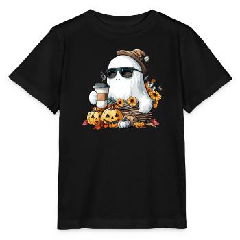 Halloween : Votre sympathique Boo-crew local - T-shirt bio MINI CREATOR Stanley/Stella Enfant - noir - Devant - Mikhail (115cm)