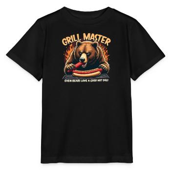 Grill master : Même les ours aiment un bon coup de feu - T-shirt bio MINI CREATOR Stanley/Stella Enfant - noir - Devant - Mikhail (115cm)