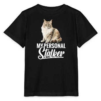 Katze: Mein Persönlicher Stalker - Stanley/Stella Kinder T-Shirt MINI CREATOR  - Schwarz - Vorne - Mikhail (115cm)