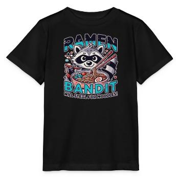 Waschbär-ramen-bandit: Wird Nach Nudeln Stehlen - Stanley/Stella Kinder T-Shirt MINI CREATOR  - Schwarz - Vorne - Mikhail (115cm)