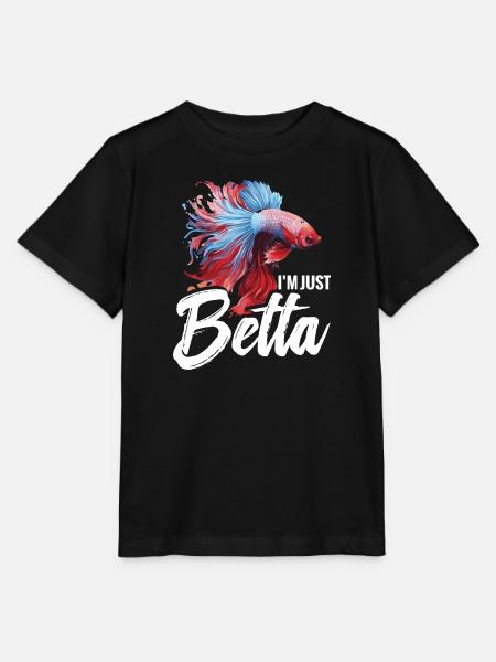 I'm Just Betta Fish - Stanley/Stella Kinder T-Shirt MINI CREATOR - Schwarz