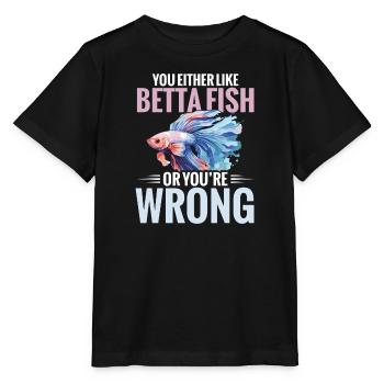 Ou bien vous aimez les bettas, ou bien vous vous allongez - T-shirt bio MINI CREATOR Stanley/Stella Enfant - noir - Devant - Mikhail (115cm)