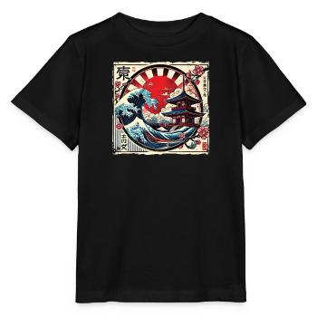 Traditionelle Japanische Pagode, - Stanley/Stella Kinder T-Shirt MINI CREATOR  - Schwarz - Vorne - Mikhail (115cm)