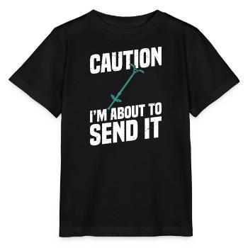 Pogo-stick Achtung, Ich Schicke Ihn Gleich - Stanley/Stella Kinder T-Shirt MINI CREATOR  - Schwarz - Vorne - Mikhail (115cm)