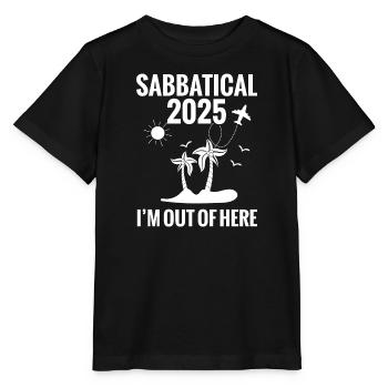 Congé sabbatique 2025 : je sors d’ici - T-shirt bio MINI CREATOR Stanley/Stella Enfant - noir - Devant - Mikhail (115cm)