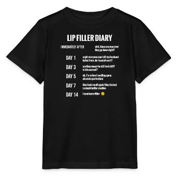 Infirmière esthétique Journal de remplissage des lèvres - T-shirt bio MINI CREATOR Stanley/Stella Enfant - noir - Devant - Mikhail (115cm)
