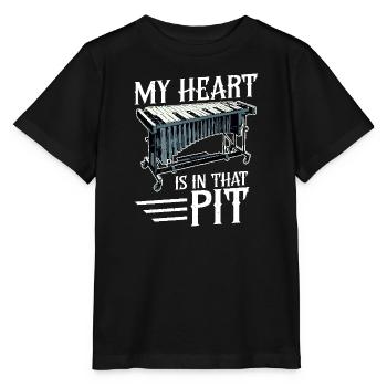 Vibraphone Mon cœur est dans cette fosse - T-shirt bio MINI CREATOR Stanley/Stella Enfant - noir - Devant - Mikhail (115cm)