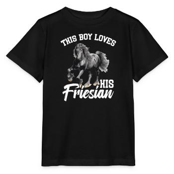 This boy loves his Frisian - Stanley/Stella MINI CREATOR Kids’ T-Shirt - black - Front - Mikhail (115cm)