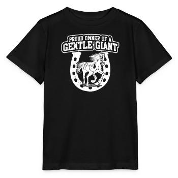 Proud owner of a gentle giant - Stanley/Stella MINI CREATOR Kids’ T-Shirt - black - Front - Mikhail (115cm)