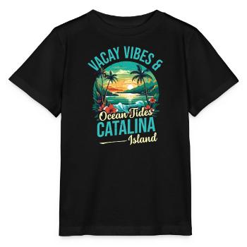Vacay Vibes & Occanes -Tides Catalina Island - Stanley/Stella MINI CREATOR Kids’ T-Shirt - black - Front - Mikhail (115cm)