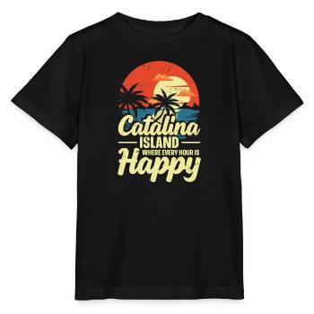 Catalina Island, Auf Der Jede Stunde Glücklich Ist - Stanley/Stella Kinder T-Shirt MINI CREATOR  - Schwarz - Vorne - Mikhail (115cm)