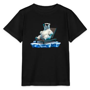 Eisbär Sonnenbrille Sonnenliege Eisscholle - Stanley/Stella Kinder T-Shirt MINI CREATOR  - Schwarz - Vorne - Mikhail (115cm)
