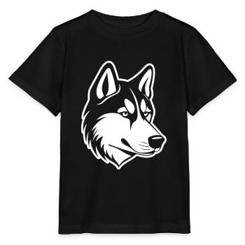Husky Dog Head - Stanley/Stella MINI CREATOR Kids’ T-Shirt - black - Front - Mikhail (115cm)