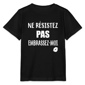 Ne résistez pas embrassez-moi body bébé - T-shirt bio MINI CREATOR Stanley/Stella Enfant - noir - Devant - Mikhail (115cm)
