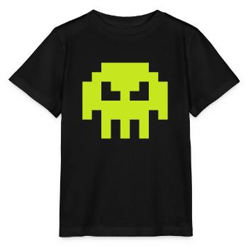 Envahisseur extraterrestre de Sapce (crâne, plaine) - T-shirt bio MINI CREATOR Stanley/Stella Enfant - noir - Devant - Mikhail (115cm)
