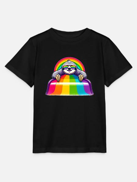 LGBTQ Pride Faultier Regenbogen Spielplatz - Stanley/Stella Kinder T-Shirt MINI CREATOR  - Schwarz