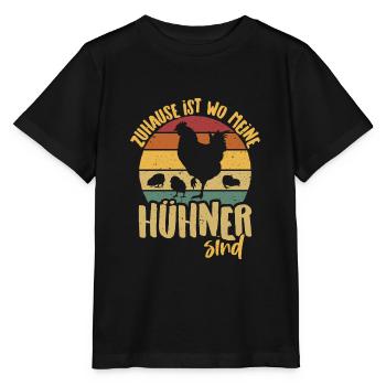 Zuhause ist wo meine Hühner sind - Hühnerstall - Stanley/Stella Kinder T-Shirt MINI CREATOR  - Schwarz - Vorne - Mikhail (115cm)