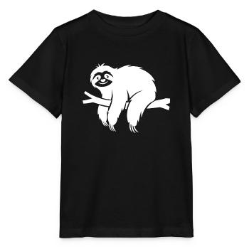 Minimalist sloth relaxing on a branch - Stanley/Stella MINI CREATOR Kids’ T-Shirt - black - Front - Mikhail (115cm)