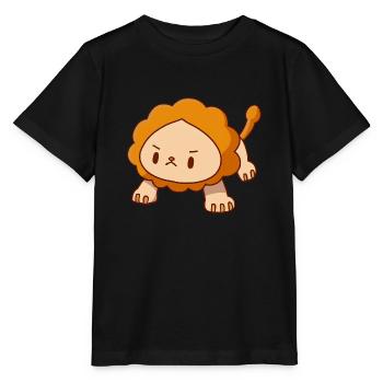 lion pushups push-ups kawaii angry - Stanley/Stella MINI CREATOR Kids’ T-Shirt - black - Front - Mikhail (115cm)